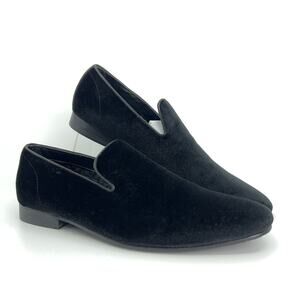 Steve Madden Laight Black Velvet Loafer Formal Dress Shoes Mens 10.5